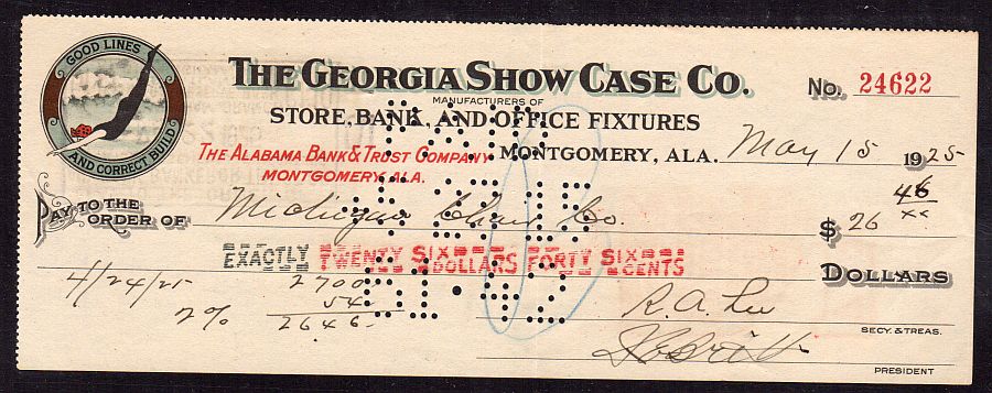 Montgomery, Alabama, Alabama Bank & Trust Co. 05/15/1925 $26.46